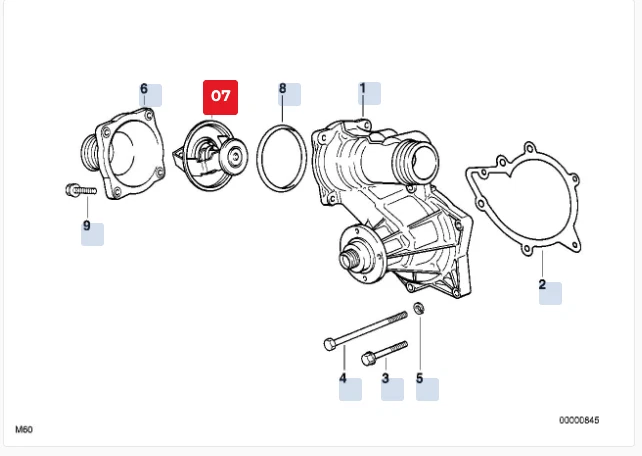BMW E32 E34 E31 E38 M60 Termostato Original BMW 11531729720 Foto 3 de 4