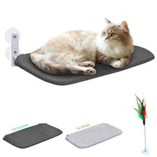 Cat Window Perch Cordless Foldable Cats Hammock Bed with Interactive Toys,Suc...