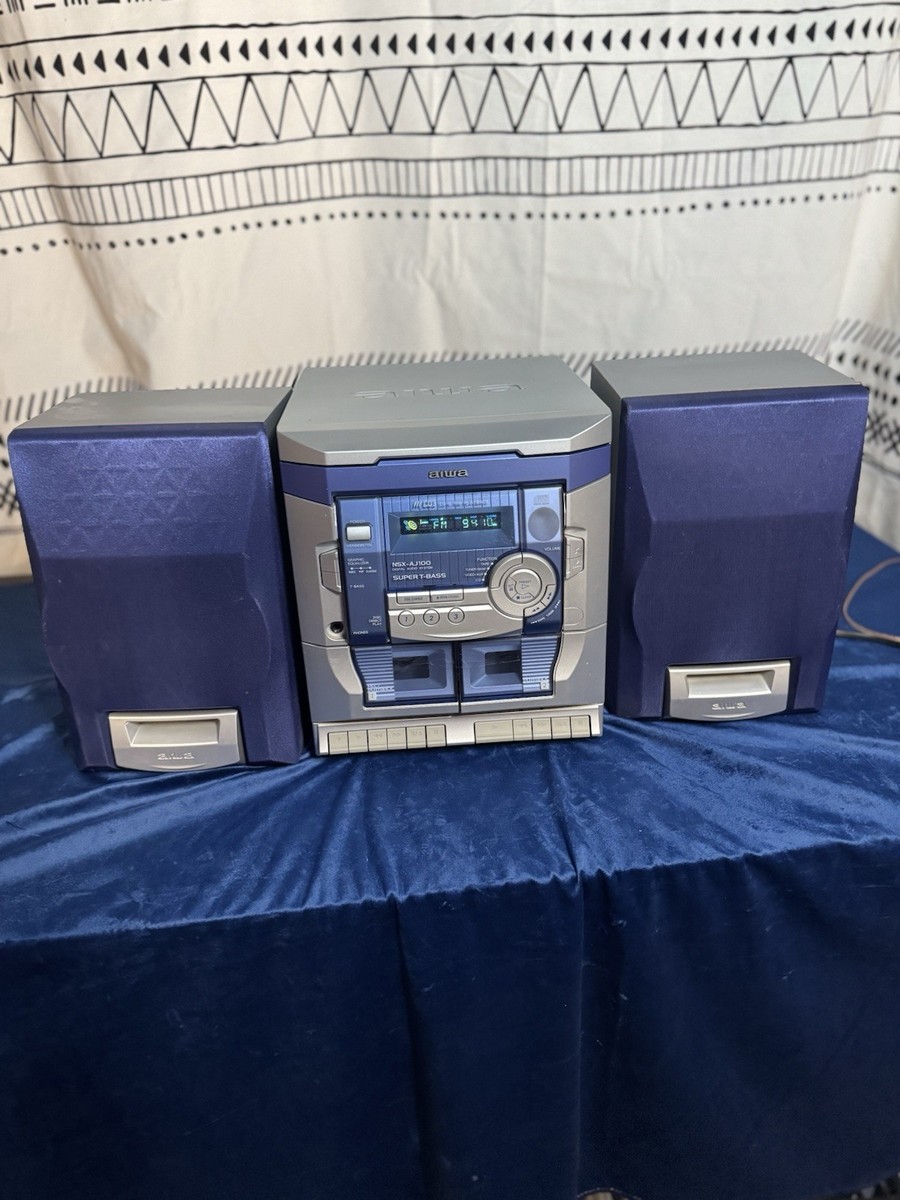 Aiwa NSX-AJ100 Audio System 3 CD/Radio/AUX/Dual Cassette Player