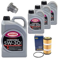 MotoröL Filter Set 5W-30 Plus Meguin 8 Liter + Schraube FüR Opel Vivaro Movano