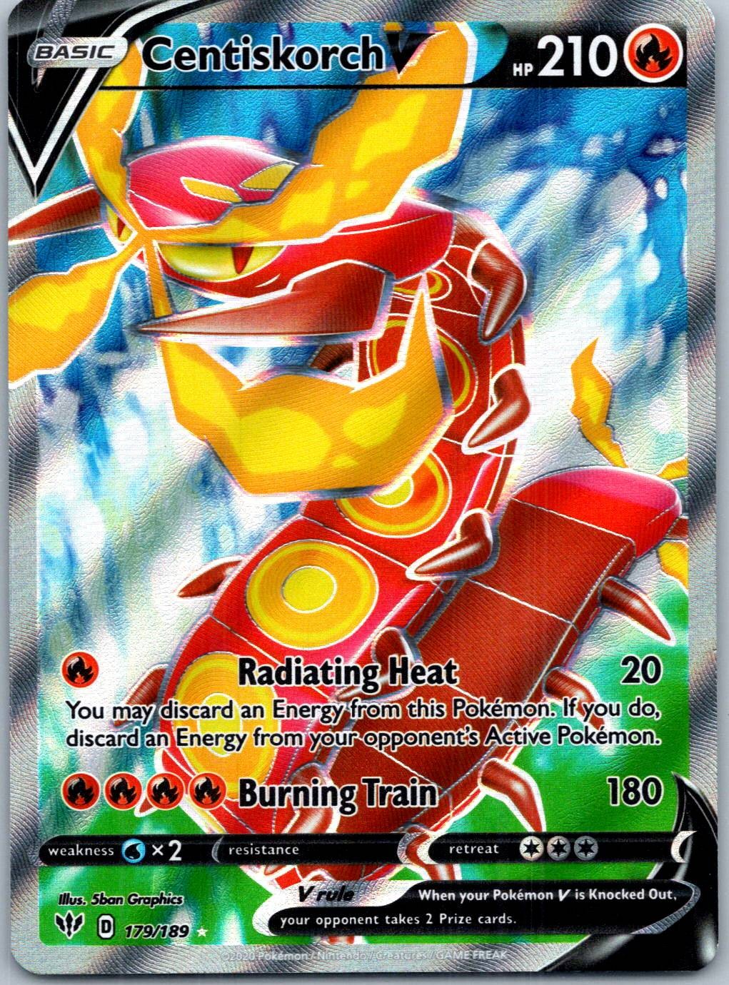 Centiskorch V (Full Art) Ultra Rare SWSH03: Darkness Ablaze 179/189 NM