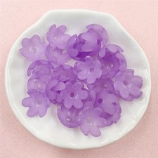 14mm Loose Beads For Bracelet Necklace Making 100pcs Acrylic Frosted Flower  