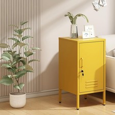 Metal Locker Nightstand with Door &Shelf Steel Bedside Storage Cabinet End Table