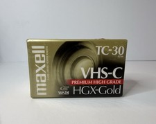 Maxell TC-30 VHS-C Premium High Grade HGX-Gold Video Cassette Tape