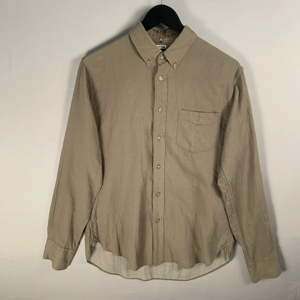 Rag & Bone Mens Button Down Shirt Long Sleeve Med Beige 100% Cotton Classic Fit - Image 2 of 4