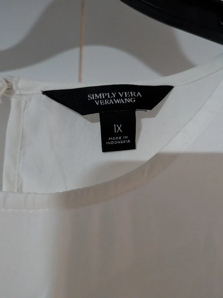 Blusa Mujer Manga Corta Simply Vera Vera Wang Talla 1X Color Blanco Foto 2 de 4