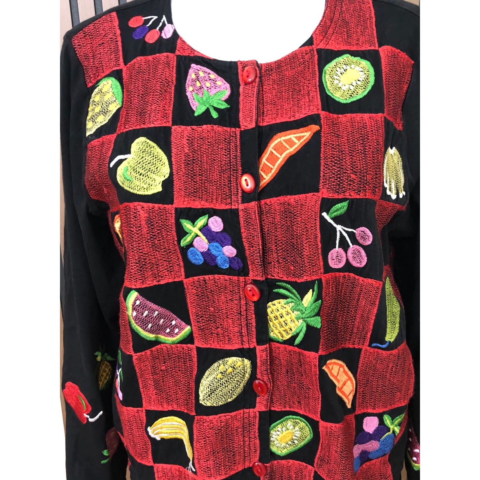 Michael Simon Women's Fruit Patchwork Button Card… - image 2