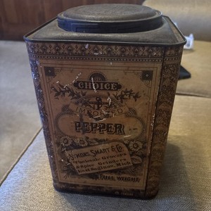 Antique Large Pepper Country Store Tin