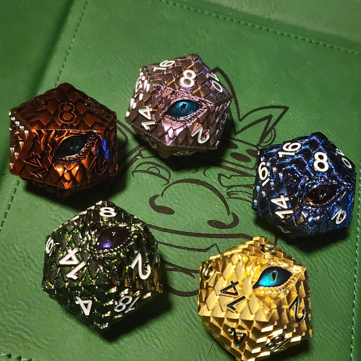 33mm D20 Metal Dice Single Dragon Eye Oversized Polyhedral Die DnD RPG