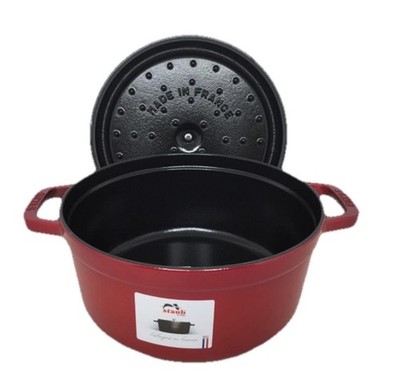 AUTHENTIC NEW - STAUB Cast Iron Dutch Oven 4-qt Round Cocotte, Bordeaux