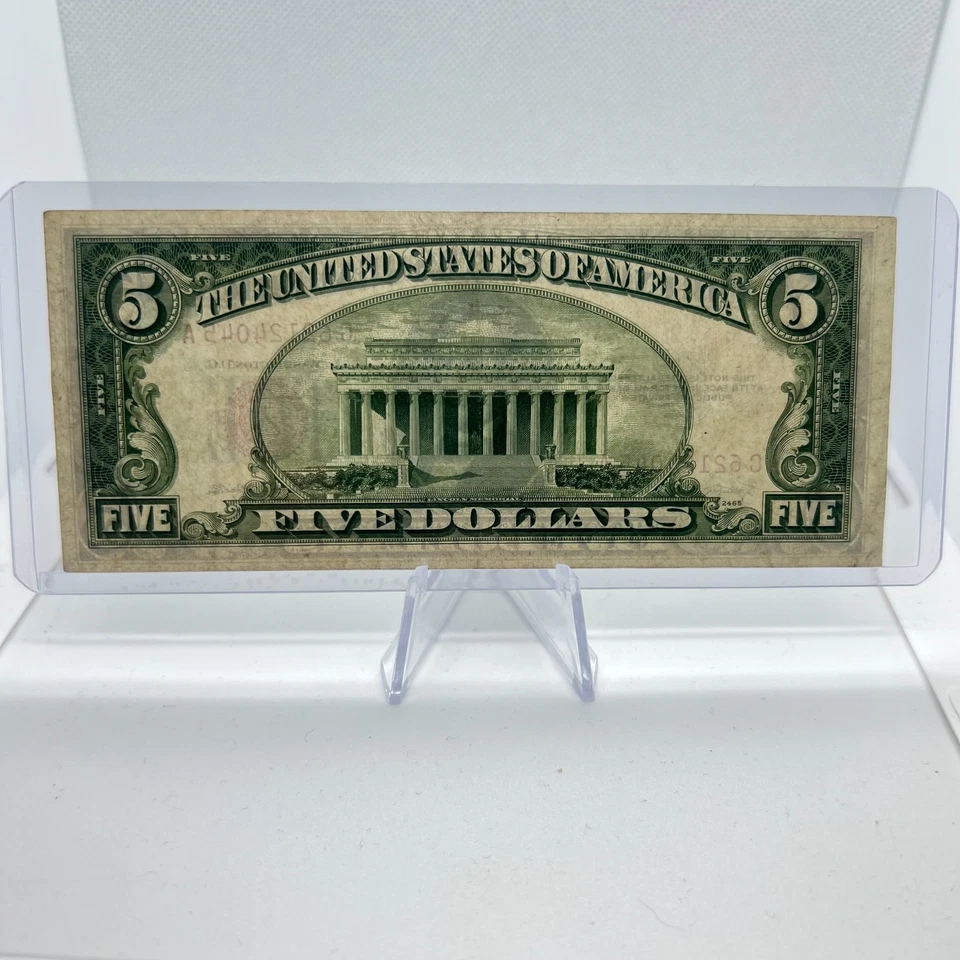 Old Design $5 Dollar Bill Series 1953C (62124045) Old US Paper Currency - Image 2 of 3