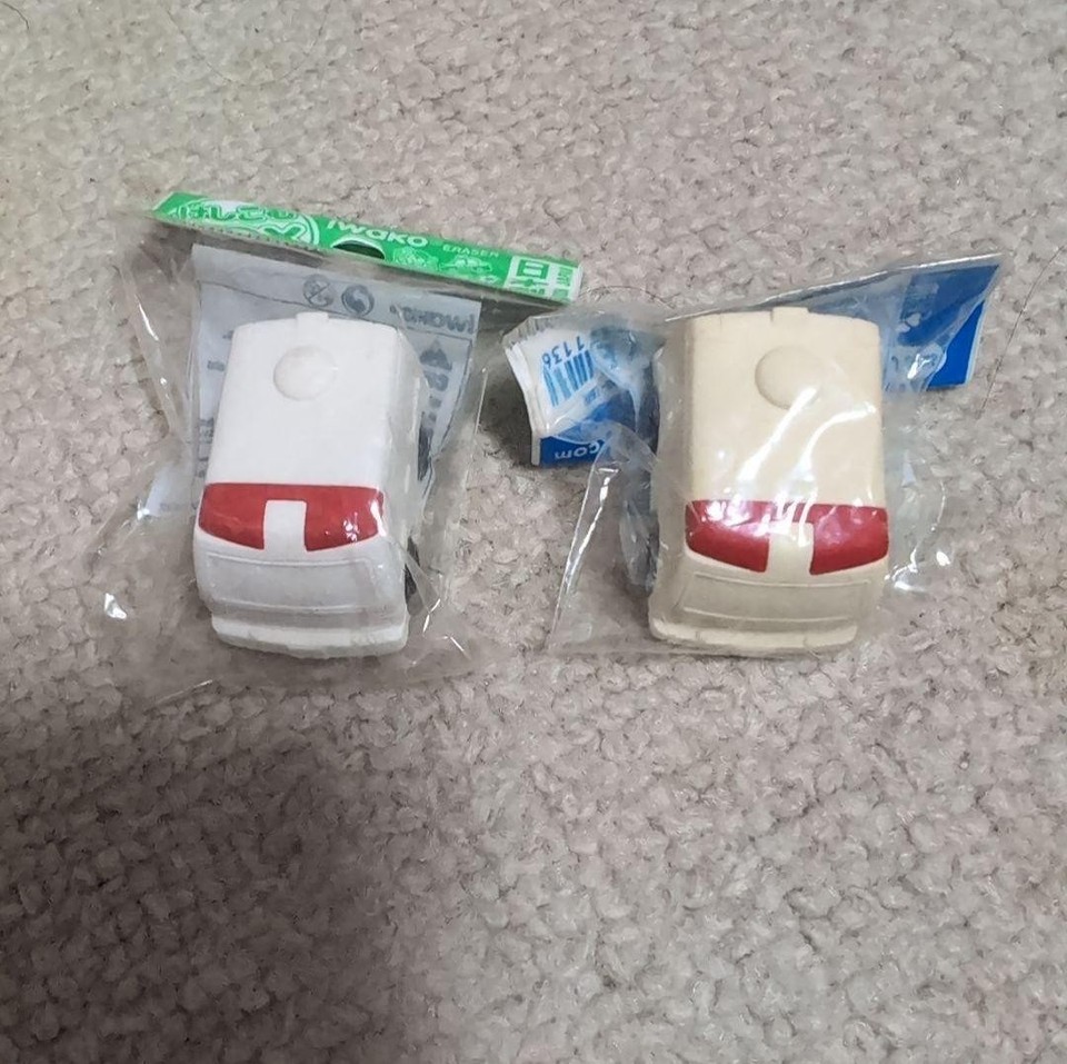 IWAko Emergency Ambulance Eraser Set 2pcs rubber Japan | eBay