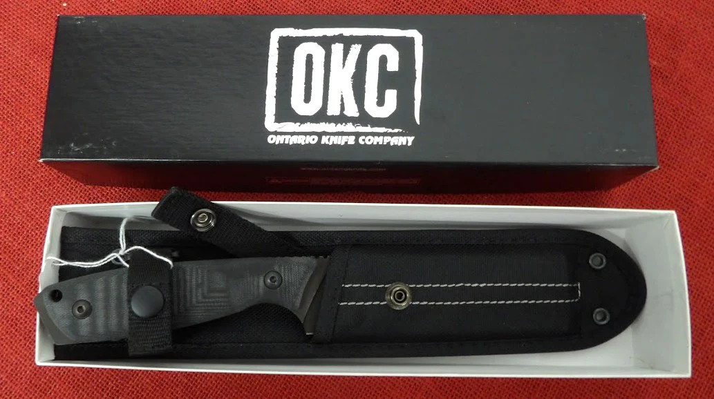 Ontario Knife OKC Cerberus Fixed Blade Black D2 Blade G10 Handles