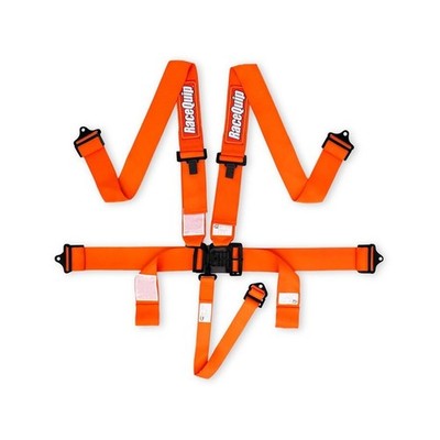 RaceQuip Auto Racing Harness Set Latch And Link 5 Point SFI 16.1 Orange 711041