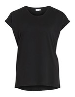 Vila T-Shirt Vidreamers Damen Rundhals, Schwarz, Baumwolle