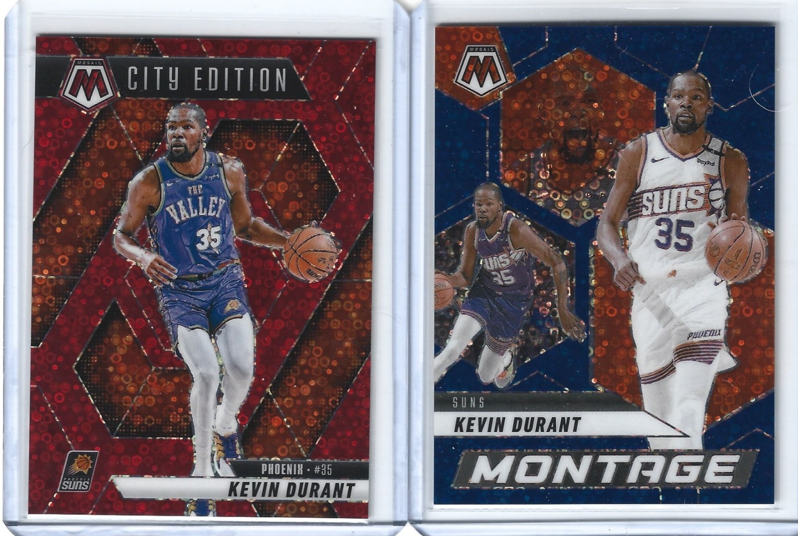 2023-24 Panini Mosaic Kevin Durant Montage Blue Disco /85 City Edition /99