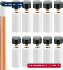 10p Screw-On Pool Cue Tips Replacement Kit, Leather Cue Tips with ABS Ferrules,