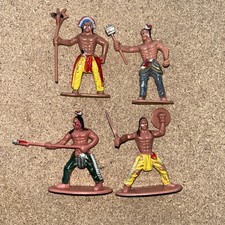 Vintage Native American Plastic Warrior Soldier Toy Figures Chief Warriors Lot