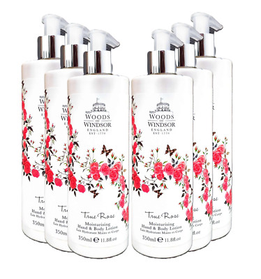 Woods of Windsor True Rose Moisturizing Hand & Body Lotion 11.8 Oz Set of 6
