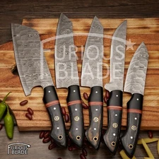 CHEF KNIFE SET, KITCHEN KNIVES, Damascus Steel Japanese Style chef knives set