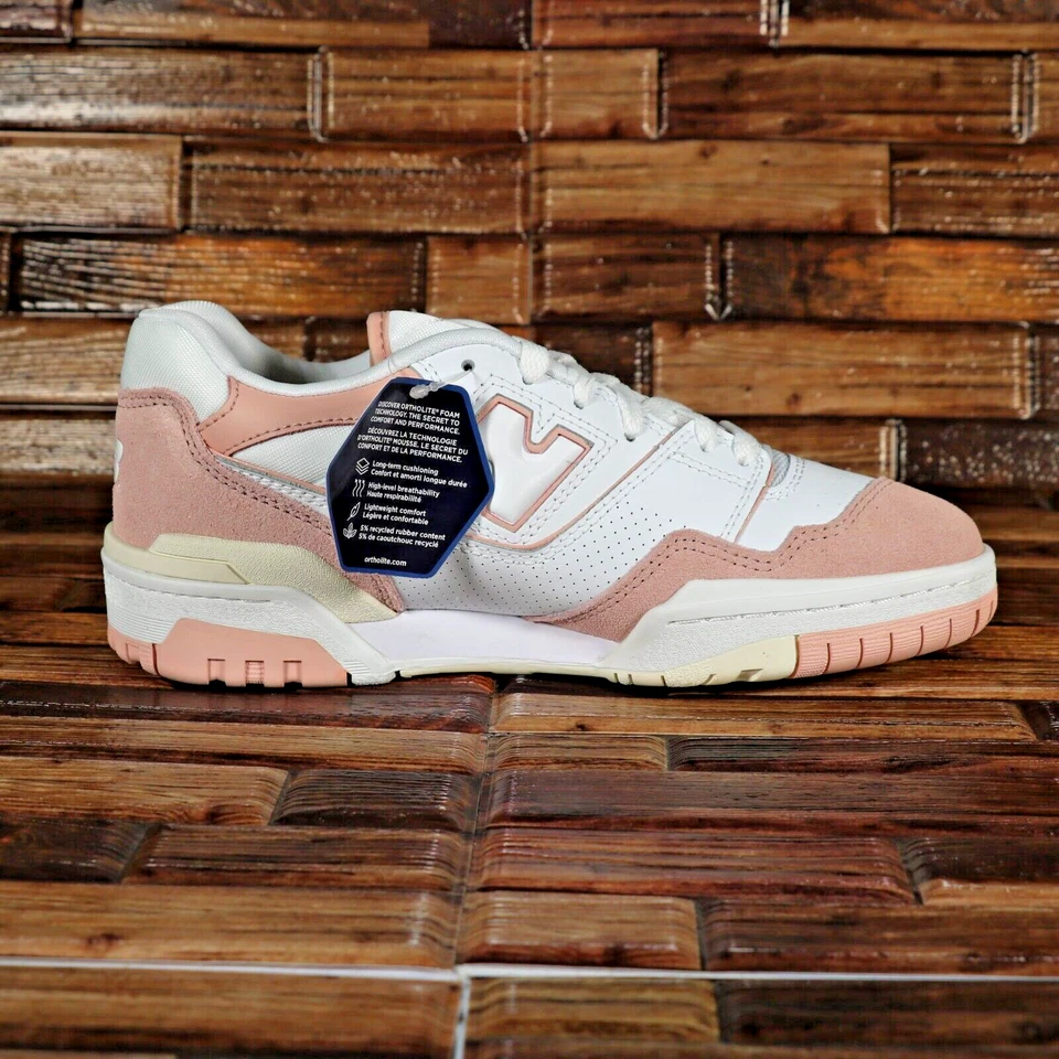 Size 8W/6.5M - New Balance 550 WMNS White Pink Sand BBW550CD (Ships Now) - Image 4 of 4