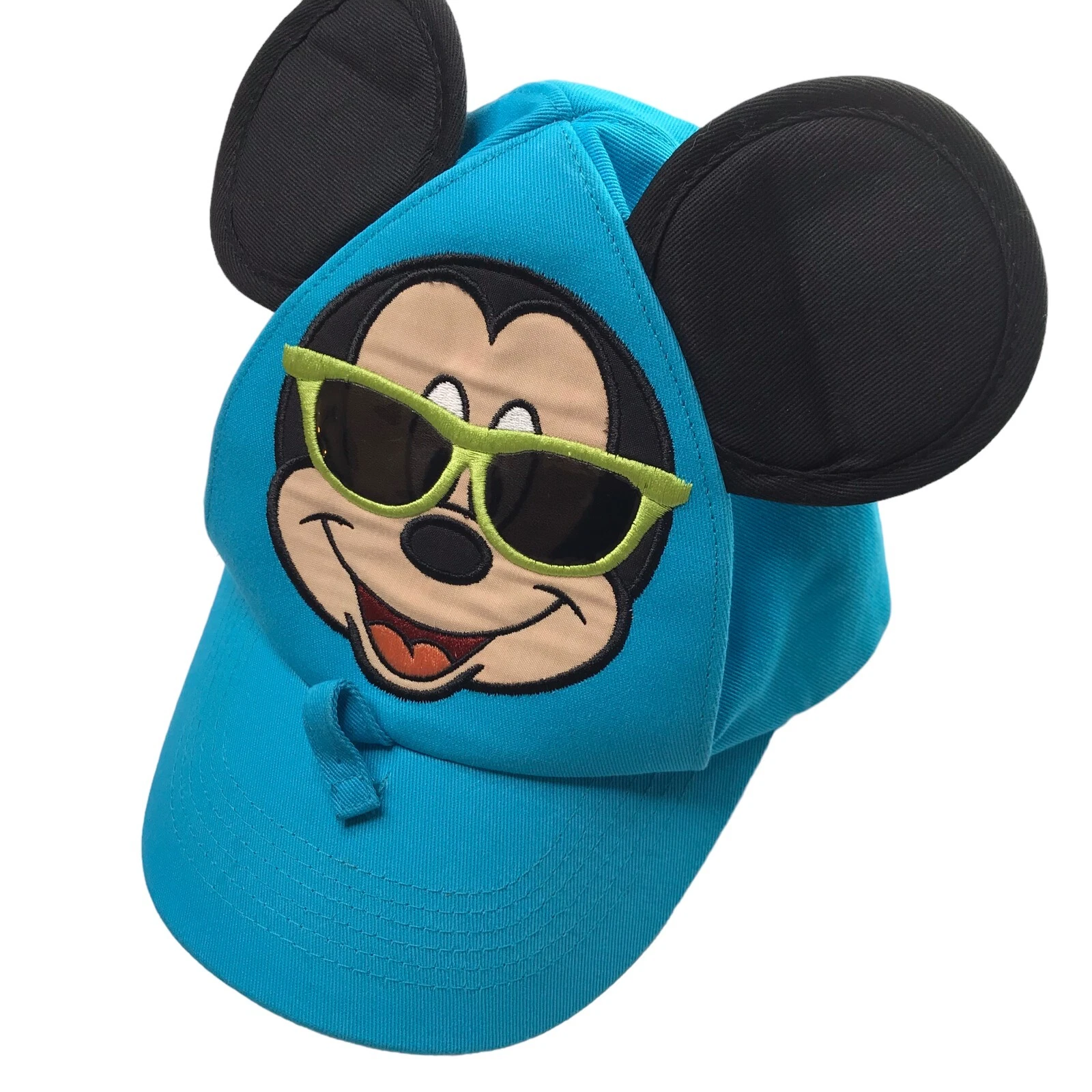 Disneyland World Baseball Hat Cap Blue Mickey Mouse Ears Sunglasses Size Toddler