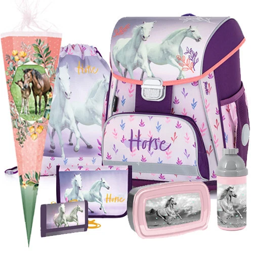 OXYBAG Pferde Horse Pony Schulranzen Tornister Ranzen Rucksack Set mit Schultüte