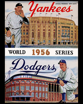 1956 World Series - (Yankees & Dodgers) Poster of Program - 8x10