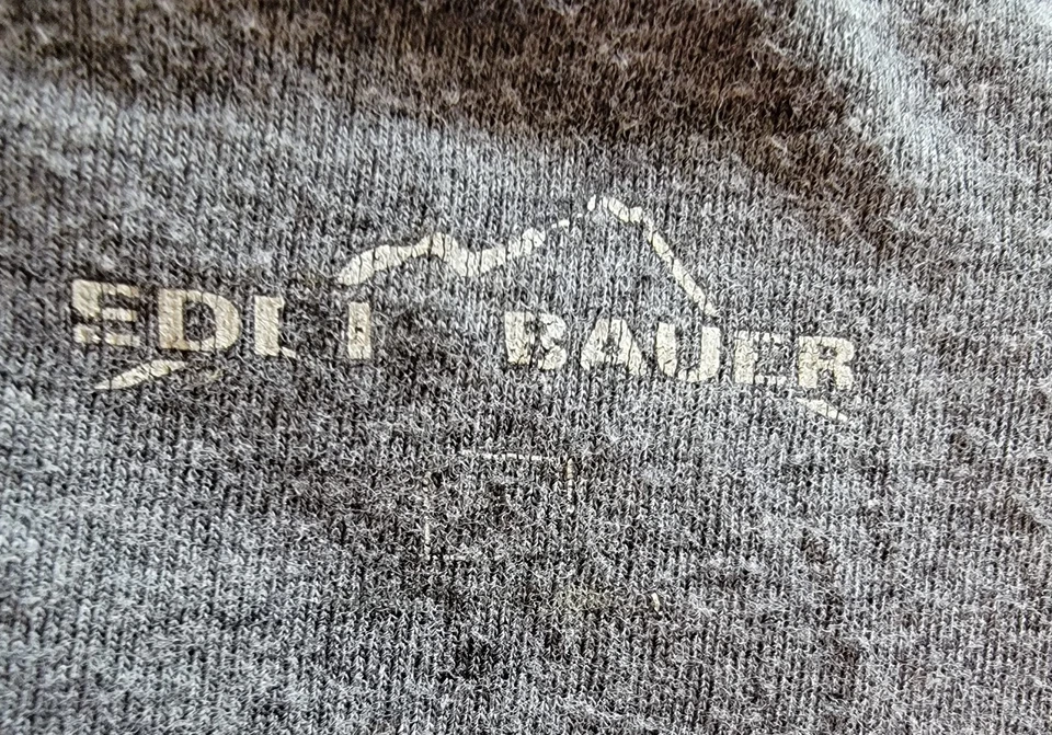 Camisa Top Blusa Eddie Bauer Mujer Talla M Mediana Gris Blanco Rayas Foto 2 de 4