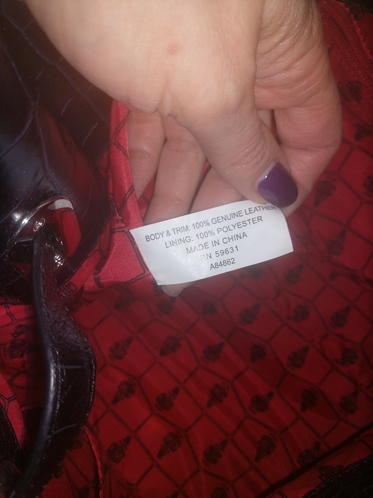 MARK CROSS Large Drawstring Madison Bucket Bag Bl… - image 6