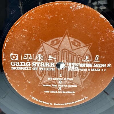 USオリジナル GANG STARR - MOMENT OF TRUTH 3LP Gang Starr - Moment Of Truth (3xLP Vinyl)