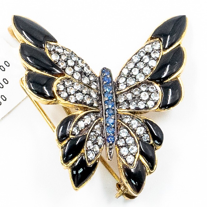 1.23ct Blue Topaz and Sapphire 925 Sterling Silver Gold Plated