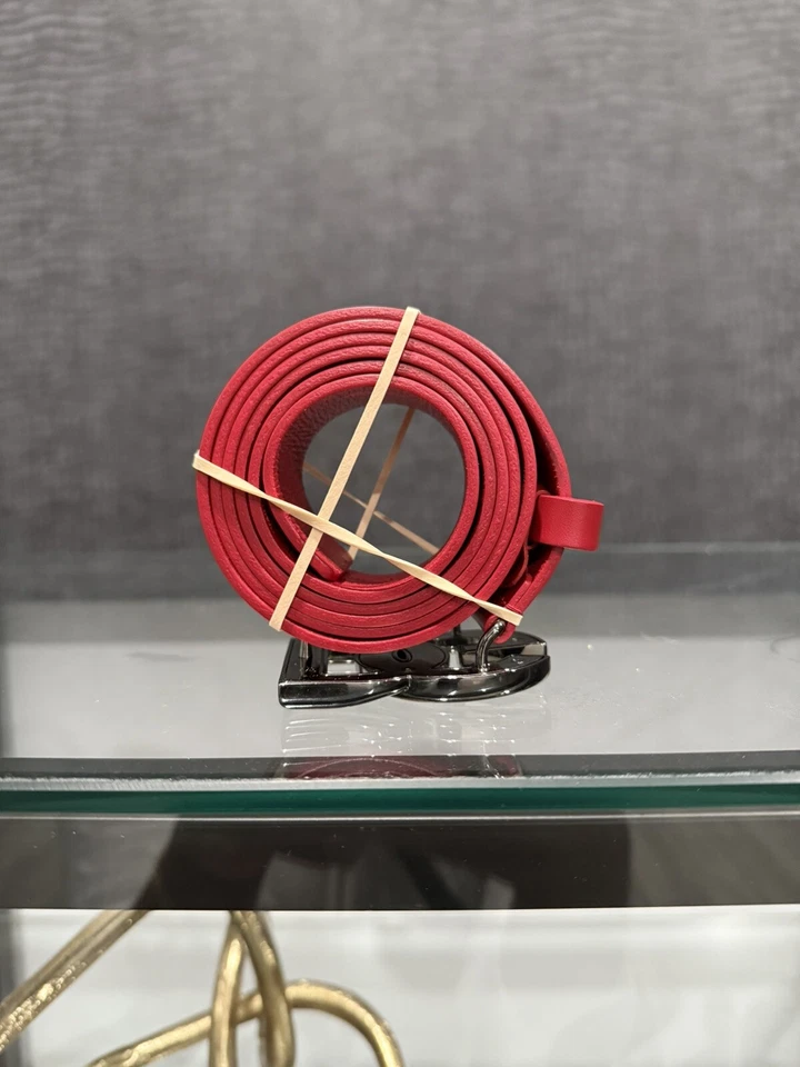 AUTÉNTICO Dolce&Gabbana Hombre DG-Logo Cuero Hebilla Cinturón Talla 115 cm/46 pulgadas Foto 3 de 4