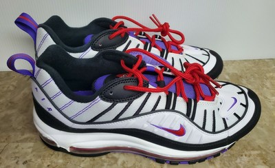 Nike Air Max 98 Raptors White Black Psychic Purple 110 Sz 9 5 Ebay