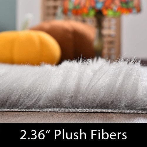 Latepis Faux Fur Sheepskin Area Rugs Soft Shaggy Carpet for Living Room Bedroom - Picture 25 of 219