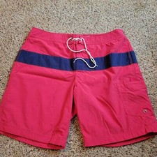 Men's Size 35 J. Crew Swim Shorts Trunks Red Navy