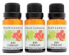 3 Red Currant 1/2oz Premium Grade Scented Fragrance Oil Crazy Candles