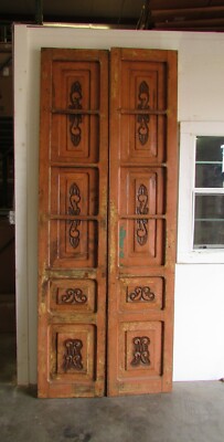 Antique Carved Pair Mexican Old Door-#250-Postigo-Rustic-40x101-Barn Doors