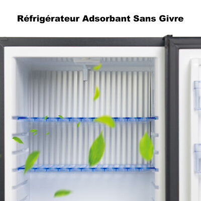 SMETA Frigo Camping Car 12V 220V, 30L, Frigo Van Aménagé 12V, Silencieux avec Serrure pour Voiture Caravane Van Bureau Maison Chambre Hôtel, Porte Réversible, Noir