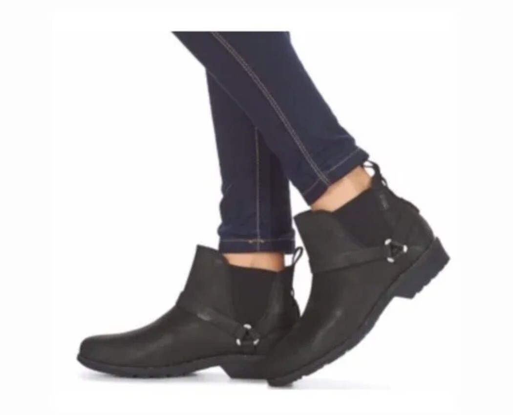 Teva De La Vina Dos Waterproof Chelsea Boot Black Leather Slip On
