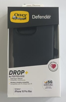 New OtterBox Defender Case with Holster Case For iPhone 16 Pro Max Black