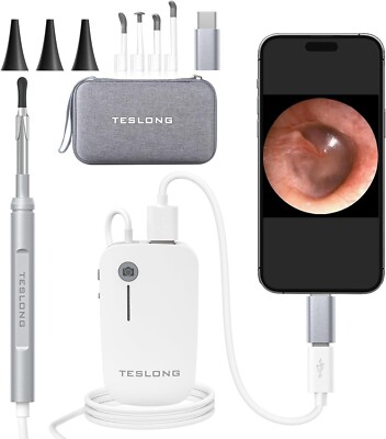 4.3mm Teslong Digital Otoscope 1080p HD Ear Camera with Ear Wax Removal Tools