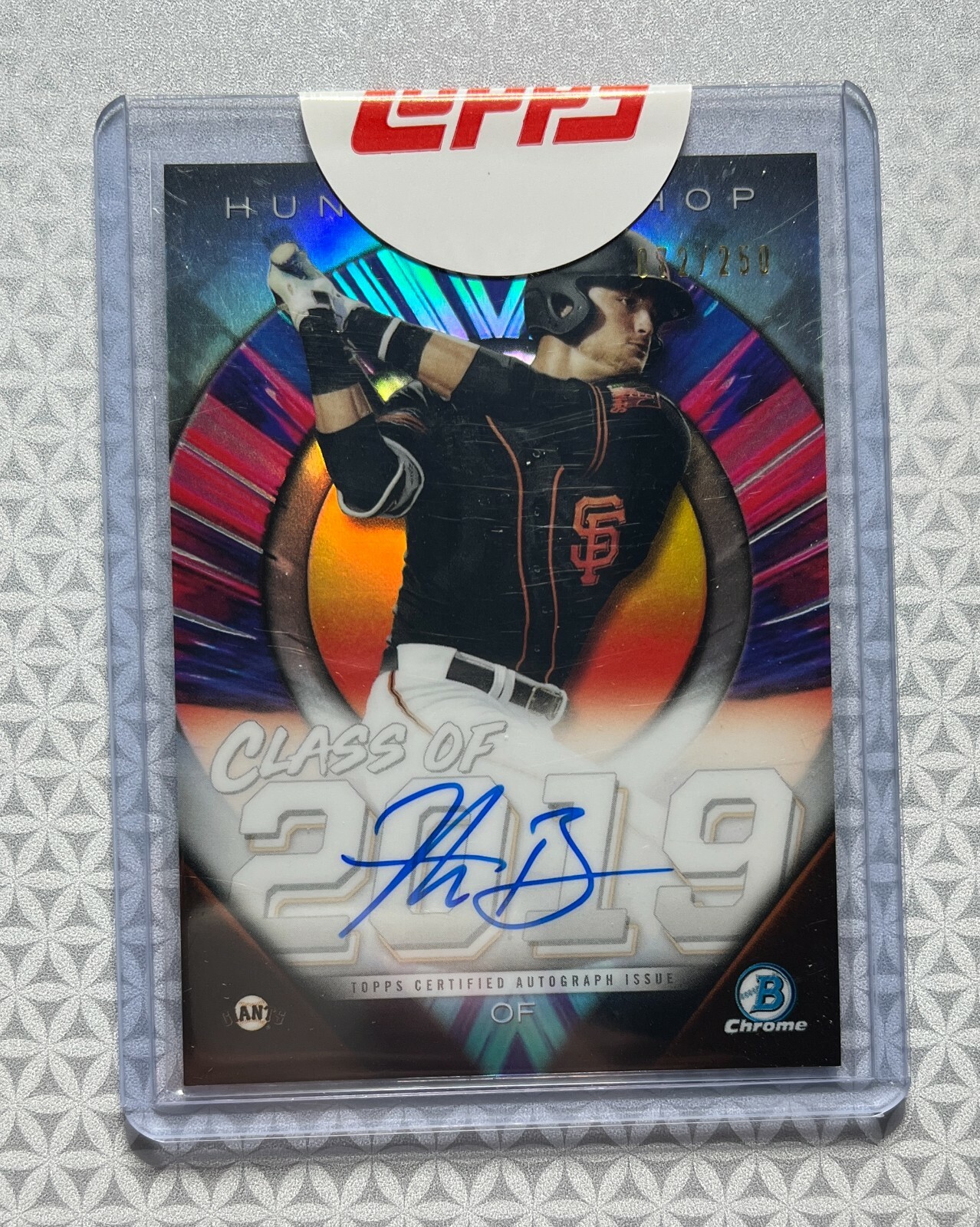 2019 Bowman Chrome Draft Baseball Auto Hunter Bishop Class of 2019 /250 Giants