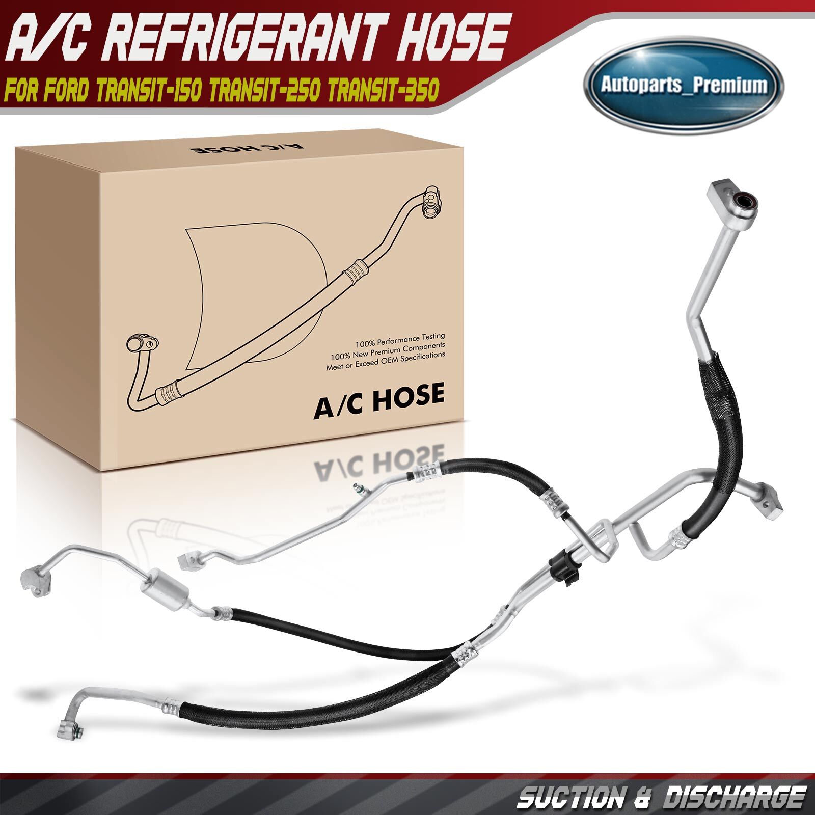 A/C Suction & Discharge Assembly w/ Rear A/C for Ford Transit-150 250 ...