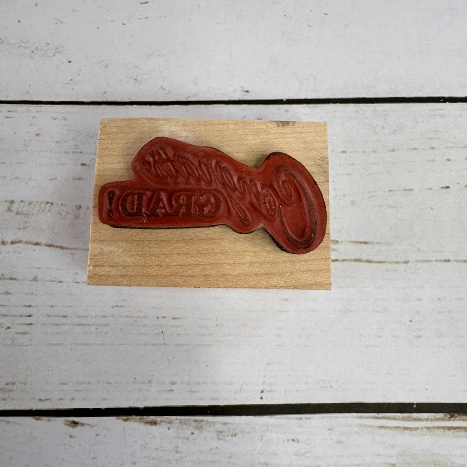Tarjetas artesanías de graduación de sello de goma montado en madera Inkadinkado Congrats Grad Foto 2 de 4