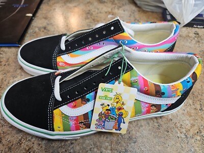 New Vans X Sesame Street Old Skool Black/Multi Sneakers Limited-Edition Sz 