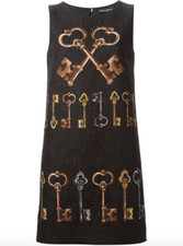 Dolce & Gabbana Key Print Dress SZ 40 = US S - NWOT RT $2,645.00 + Tx