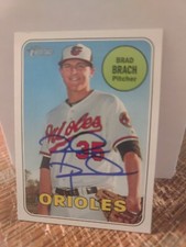 Brad Brach Autographed 2018 Topps Heritage Signed Baseball Card #371 Orioles 