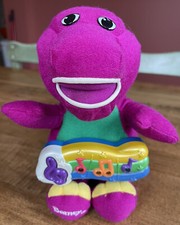 Vintage 2001 Fisher Price BARNEY Sparkle 'N Sing 94418 Dinosaur Plush HTF