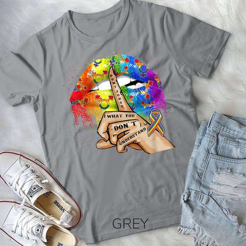 Don_t Judge What You Don_t Understand LGBT Pride Lips T-Shirt Unisex T-shirt - Picture 3 of 11